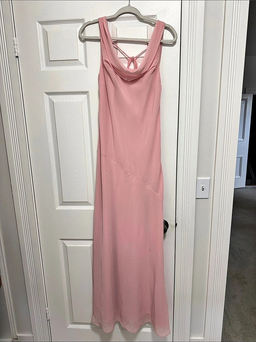 Azazie Pink cowl neck dress